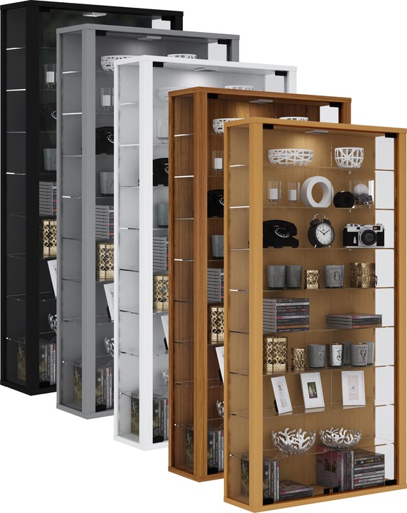 Produktbild VCM Sammel Wandvitrine Holz Glas Vitrosa Maxi (59 x 18 x 114 cm)