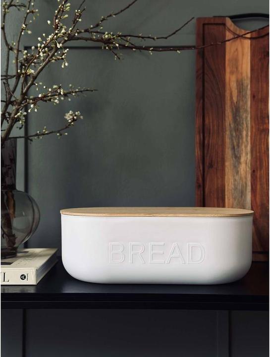 Actual product image Furber Bread Bin Bamboo, White