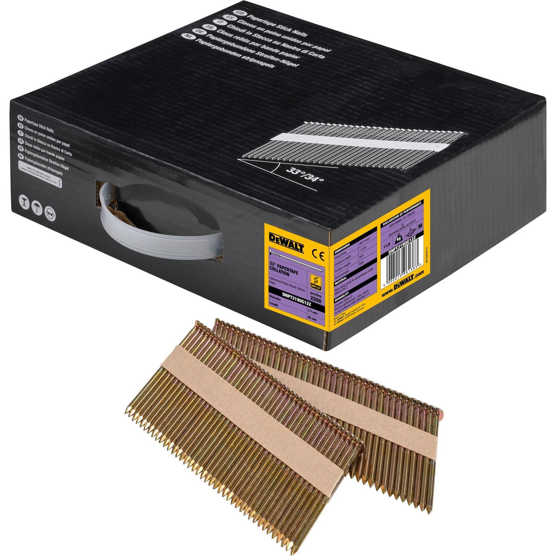 DeWalt, Tackerklammern + Tackernägel, Papiergebundene Nägel