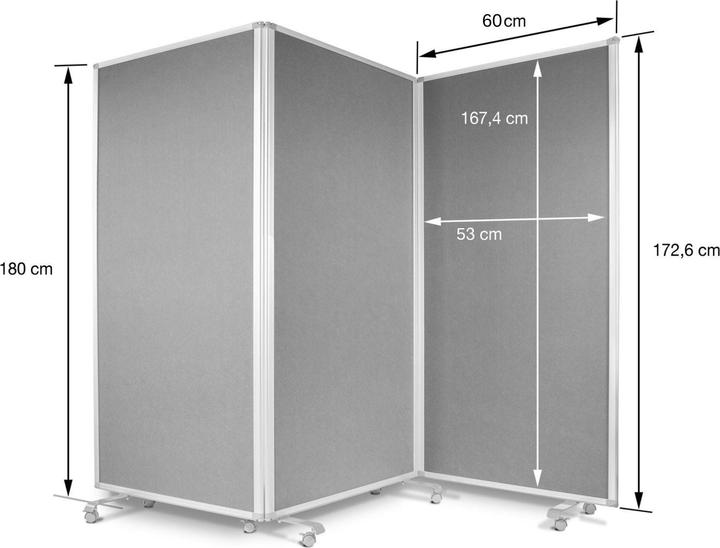 Actual product image Office Marshal Filz-Stellwand (180 x 35 x 180 cm)