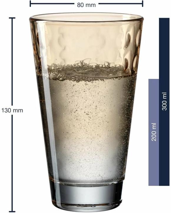 Actual product image Leonardo Drinking glass Optic Pastel 300 ml, 6 pieces, Orange (0.30 l, 6 x)
