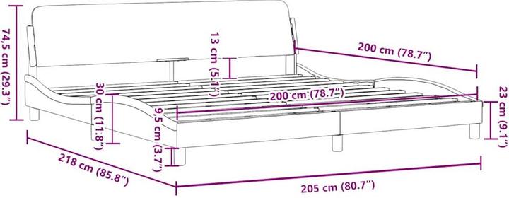 Actual product image vidaXL Bettgestell (200 x 200 cm)