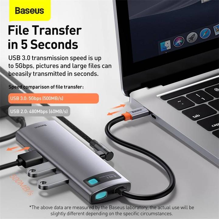 Actual product image Baseus Metal Gelam Series (USB-C, 8 Ports)