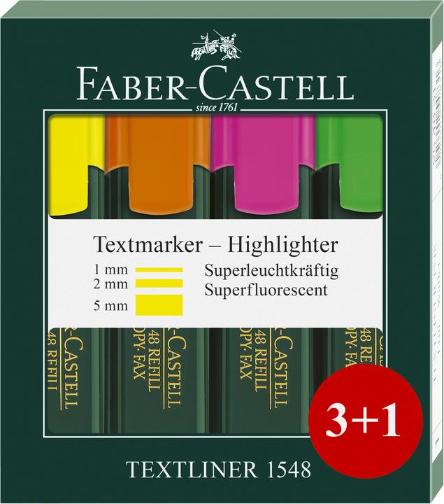 Produktbild Faber-Castell TEXTLINER 48 (Mehrfarbig, 2 mm, 4 x)