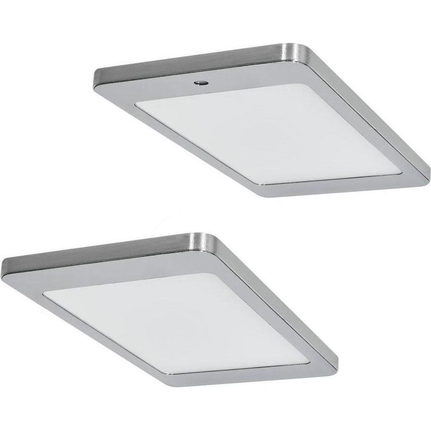 Brinkdöpke, Wandleuchte + Deckenleuchte, LED Unterbauleuchte Kyra 2 x 4,8 W warmweiss Edelstahl Optik Dimmer Konverter F...