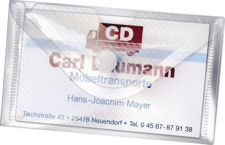 Produktbild Veloflex Visitenkartentasche Crystal oben offen nicht selbstklebend Polypropylen transparent