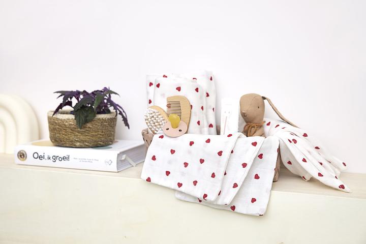 Image du produit Meyco Sweet Heart starterset - paquet de 9 - musselin (70 cm, 70 cm)