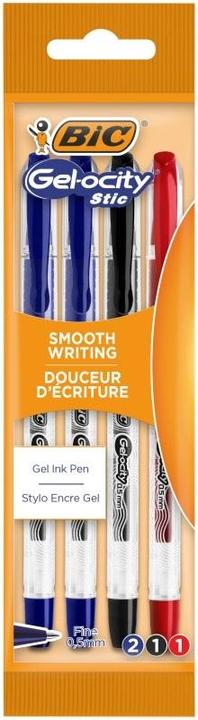 Productafbeelding Bic Gel-ocity Gelstift, gemischte Farben, 4 Stück (Blauw, Groen, Lila, Oranje, Rood, Roze, Turkoois, Zwart, 4x)