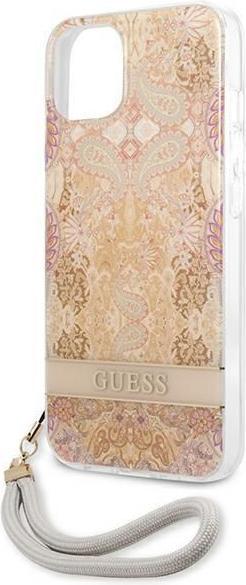 Actual product image Guess GUHCP13SHFLSD iPhone 13 mini 5.4" złoty/gold hardcase Flower Strap (Apple iPhone 13 mini)