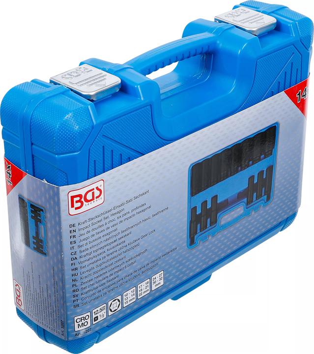 Actual product image BGS Impact Socket Set, Hexagon | 12.5 mm (1/2") Drive | 10 - 32 mm | 14 pcs. (12.5 mm)