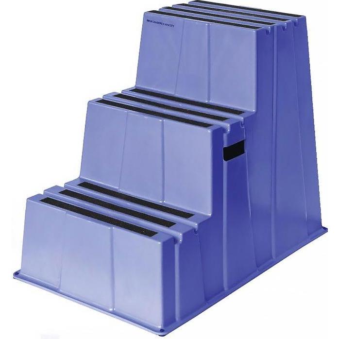 Twinco, Leiter + Gerüst, Schwerlasttritt Stufen 3 Plattform-H.730mm Ku.blau (Trittleiter, 29.20 cm)