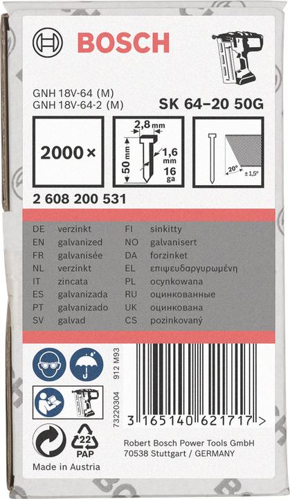 Produktbild Bosch Professional Zubehör Senkkopf-Stift SK64 20G