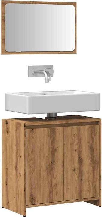 Actual product image vidaXL 2-tlg. Badmöbel-Set Artisan-Eiche Holzwerkstoff