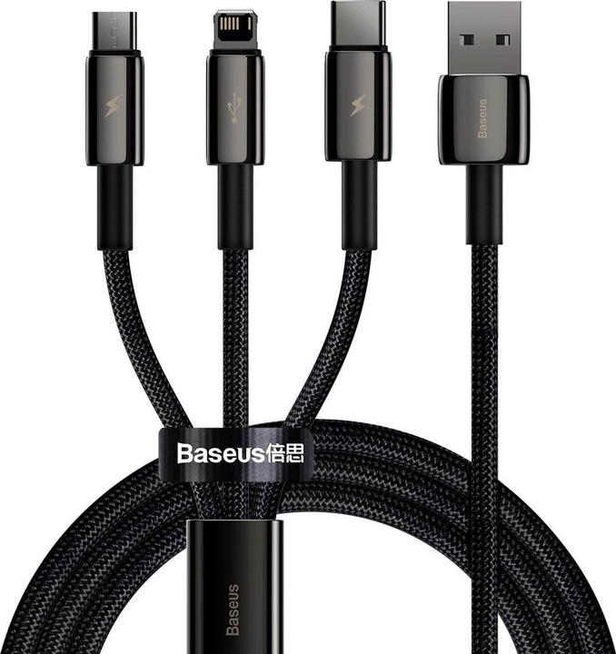 Actual product image Baseus USB A – USB C, Lightning, USB Micro B (1.50 m, USB 2.0)