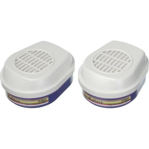 Dräger, Atemschutzmaske, Kombi-Filter Bajonett X-plore A1B1E1K1 Hg P3 RD (Pack mit 2 St) (P3, 2 x)