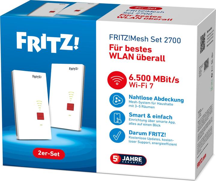 Actual product image FRITZ! FRITZ!Mesh Set 2700 2-pack (5760 Mbit/s, 688 Mbit/s)