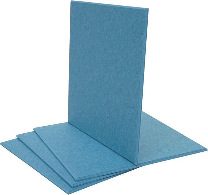 Produktbild Mendler 4er-Set Akustikwandpaneel HWC-L52, schalldämmend 1qm Fläche 50x50cm, blau