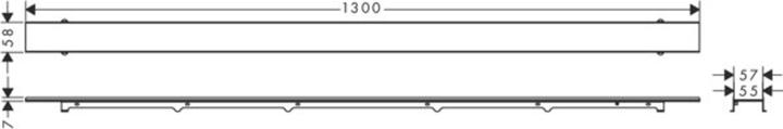 Actual product image hansgrohe HG shower channel RainDrain Rock ready set, can be shortened and tiled 1200mm (1200 mm)