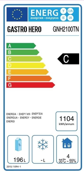 Energie-Label Gastro Hero Kühltisch ECO / - / (228 l)