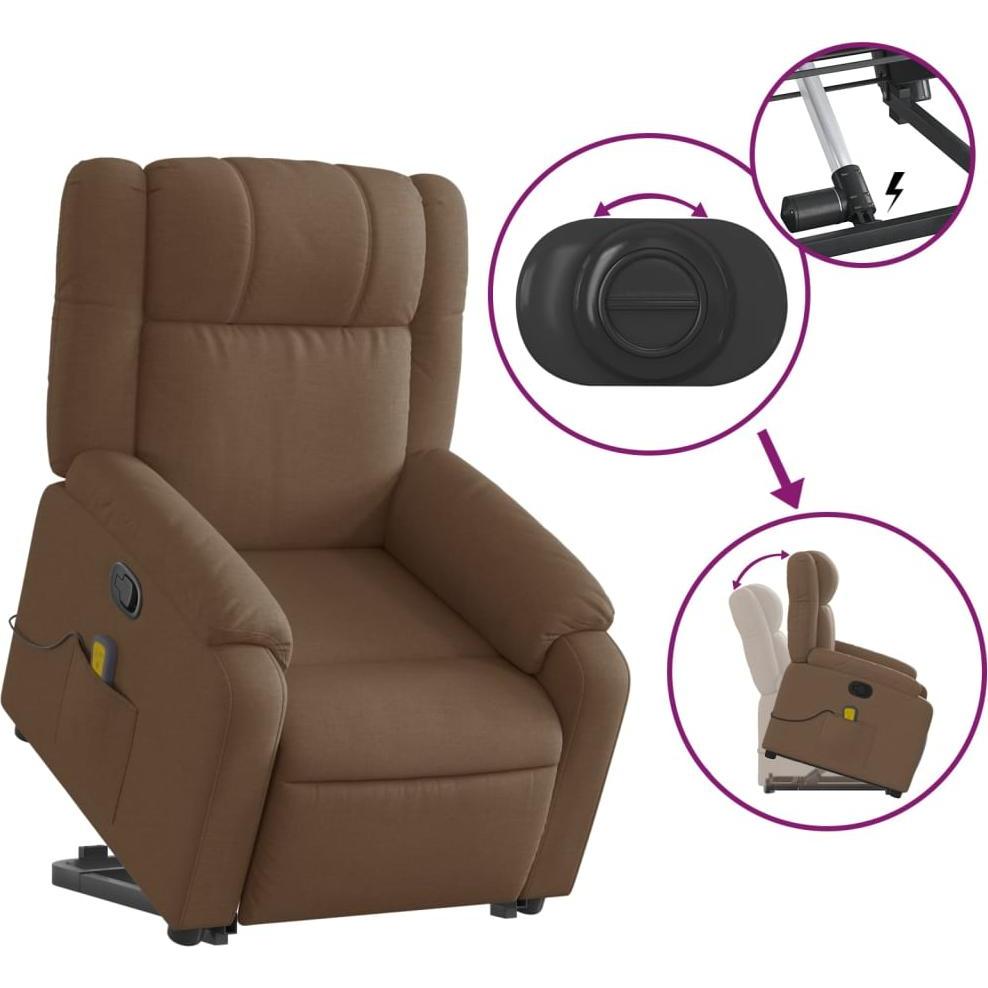 Thumbnail - VidaXL, Massageliege + Massagesessel, Massagesessel mit Aufstehhilfe Stoff