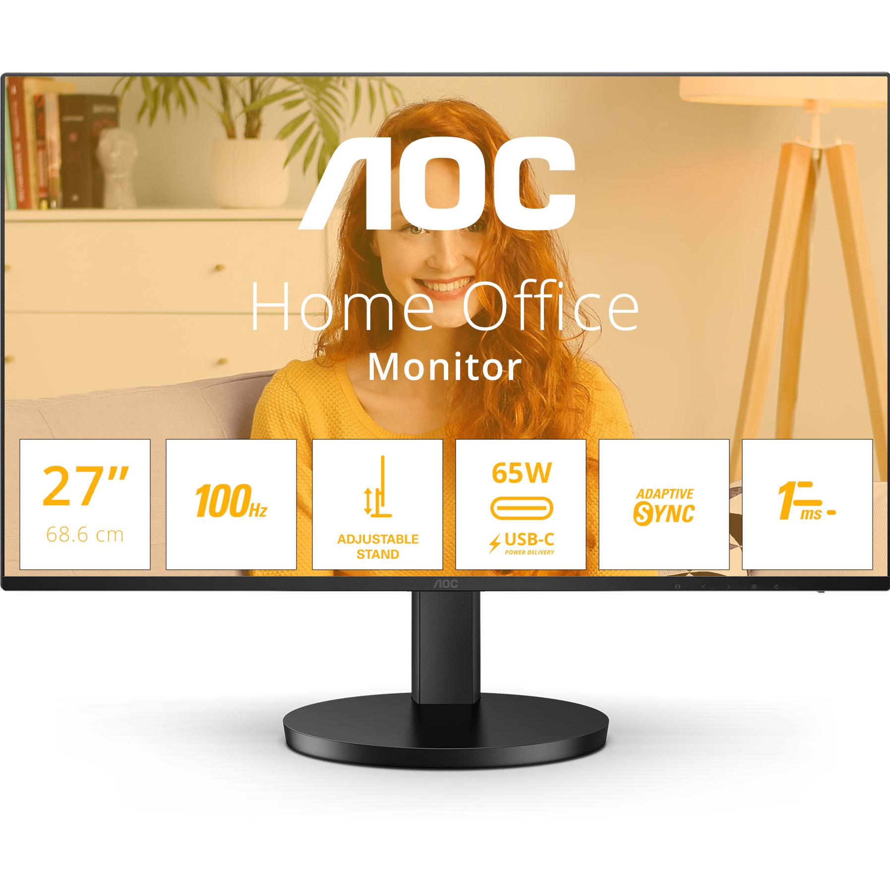 AOC Q27B3CF2 (2560 x 1440 Pixel, 27"), Monitor, Schwarz