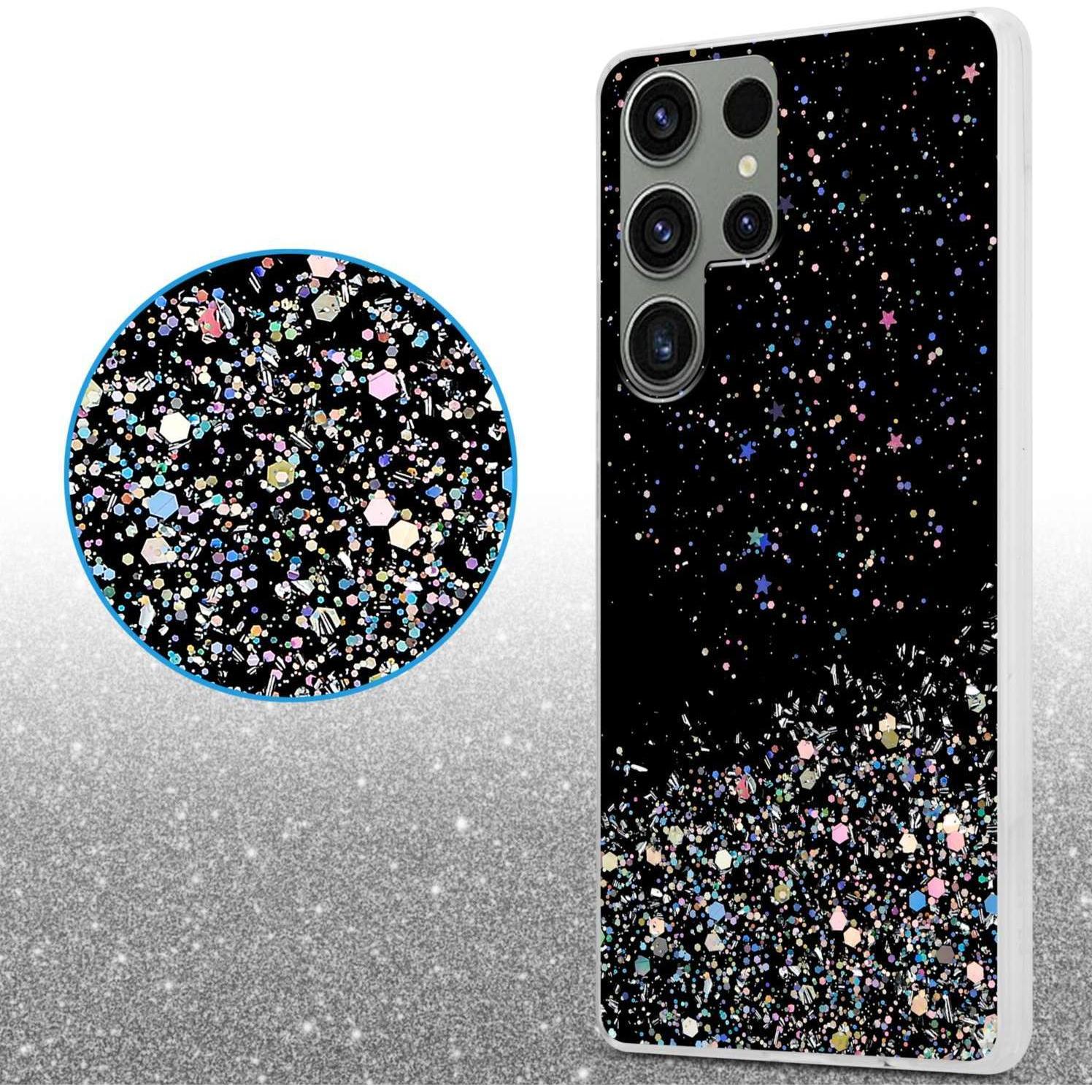 Thumbnail - Cadorabo TPU Hülle für Samsung Galaxy S23 ULTRA mit Glitzer (Samsung Galaxy S23 Ultra), Smartphone Hülle, Schwarz