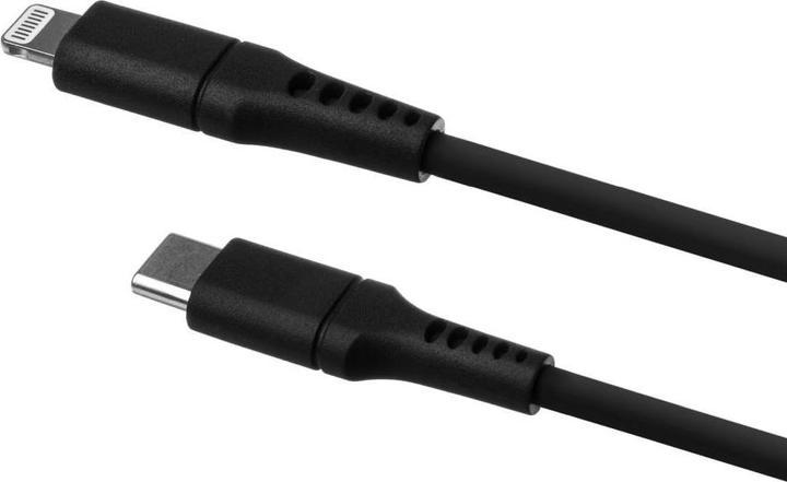 Actual product image Fixed Liquid Silicone Cable USB-C/Lightning, 0,5m, black (0.50 m)