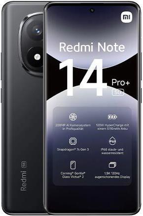 Image du produit Xiaomi Redmi Note 14 Pro+ (512 Go, Midnight Black, 6.67", Double SIM, 5G)