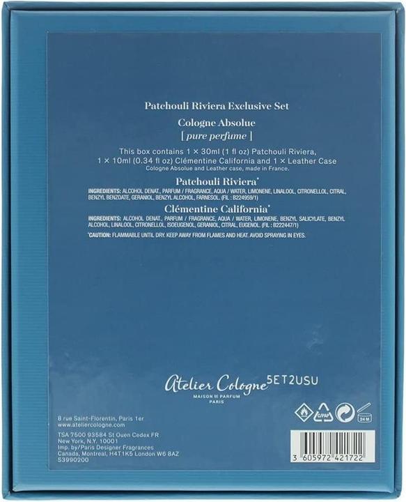 Image du produit Atelier Cologne Coffret 3 pièces : Patchouli Riviera Cologne 30ml - Clémentine (Coffret de parfum)
