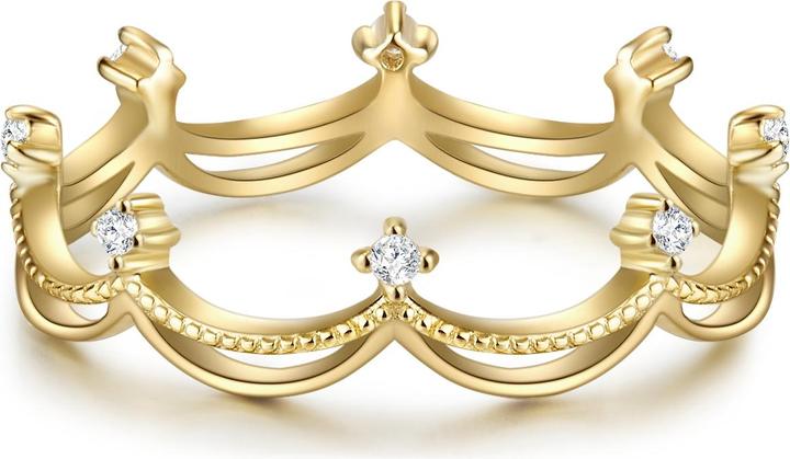 Immagine prodotto Glanzstücke München Corona da donna in argento sterling con zirconi in oro giallo - 15808 (50, 925 Argento)