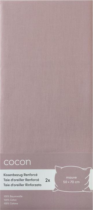 Cocon Kissenbezug Renforcé 50 x 70 cm, Mauve, 2 (Pillowcase, 50 x 70 cm)
