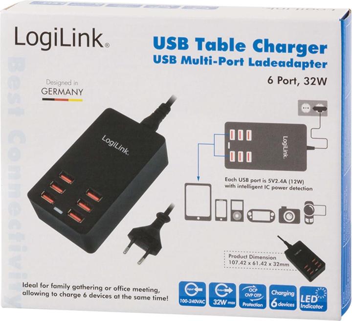 Produktbild LogiLink Tischladeadapter PA0139 (32 W)