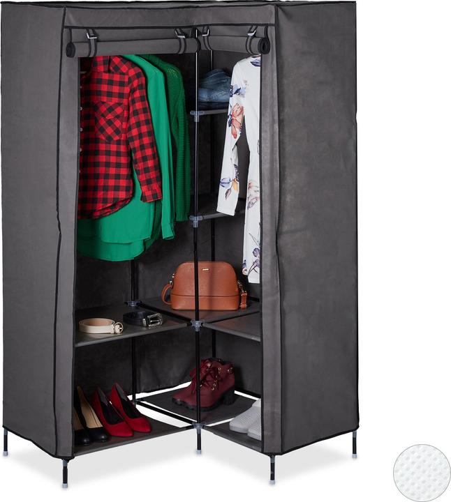 Image du produit Relaxdays Armoire de coin, en tissu (100 x 83 x 169 cm)
