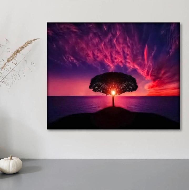 Diamond Painting "Baum im Sonnenuntergan