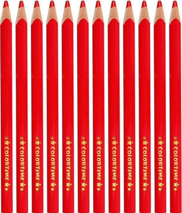 Image du produit Creativ Company Driehoekige Jumbo Kleurpotloden - Rood, 12st. (12x)