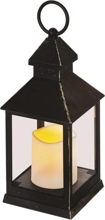Produktbild Emos LED Dekoration – Laterne antik schwarz blinkend, 3x AAA, Innen, Vintage, Timer