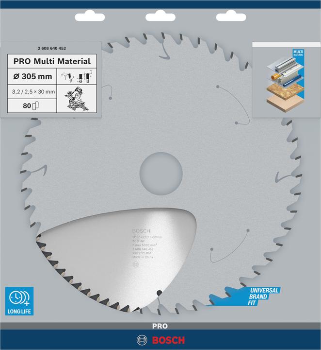 Produktbild Bosch Professional Zubehör PRO Multi Material Kreissägeblatt, 305 x 3,2 x 30 mm