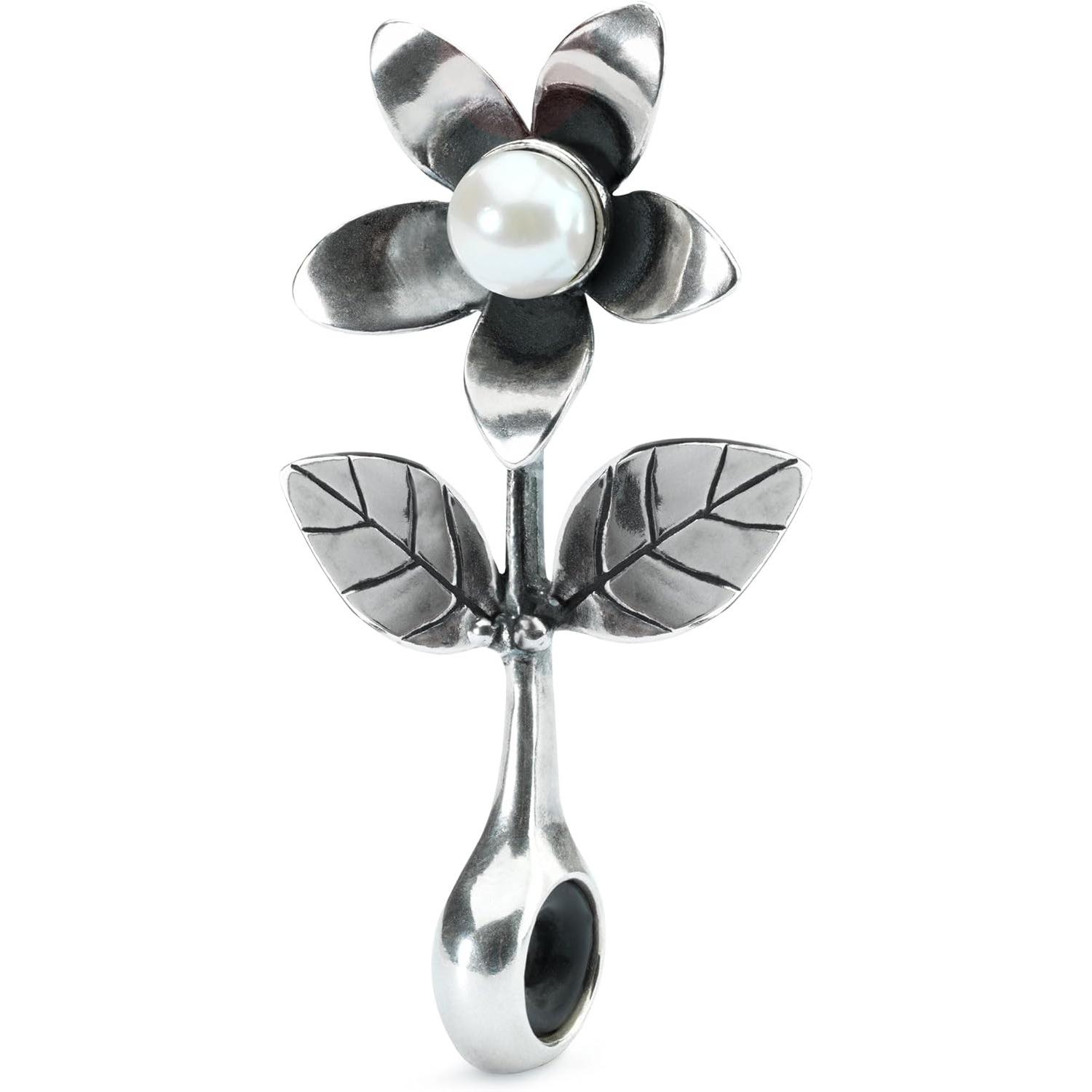 Trollbeads, Ciondolo collana, Damen Charm Abstandhalter 925 Sterlingsilber TAGBE00228 Sterling Silver Pearl, (Argento 925)
