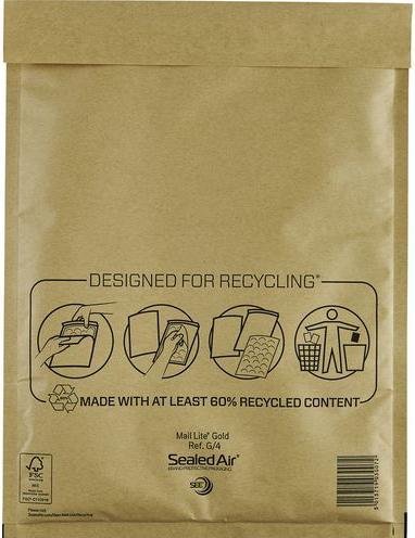 Actual product image Sealed Air Mail Lite G/4 Gold envelope without window 250 mm x 340 mm 79 g/m² (10 x)