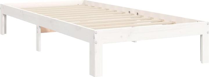 Image du produit vidaXL Massivholzbett mit Kopfteil Weiss 4FT6 Double (135 x 190 cm)