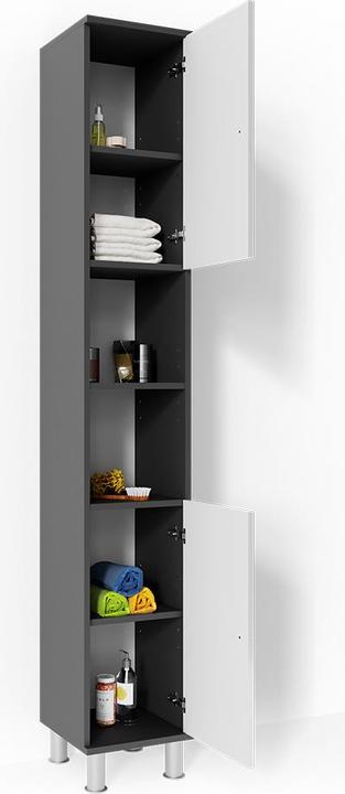 Anthrazit, Grau, Weiss Hochglanz