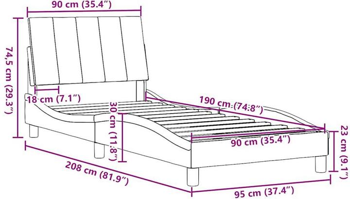Image du produit vidaXL Bettgestell (90 x 190 cm)