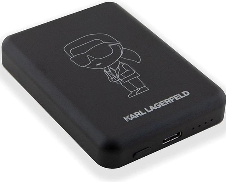 Actual product image Karl Lagerfeld Powerbank indukcyjny KLPBM5KIOTTGK 5000mAh czarny/black NFT Outline Ikonik MagSafe (5000 mAh, 15 W)