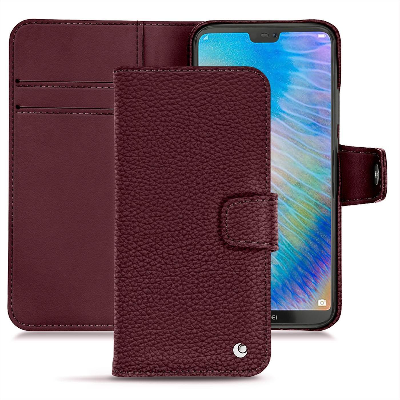 Noreve Lederschutzhülle Wallet (Huawei P20 Lite), Smartphone Hülle, Violett