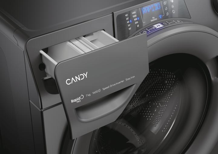 Image du produit Candy RP4 476BWMRR/1-S Lave-linge, A, chargement frontal, profondeur 45 cm, 7 kg, Anthracite (7 kg, Gauche)