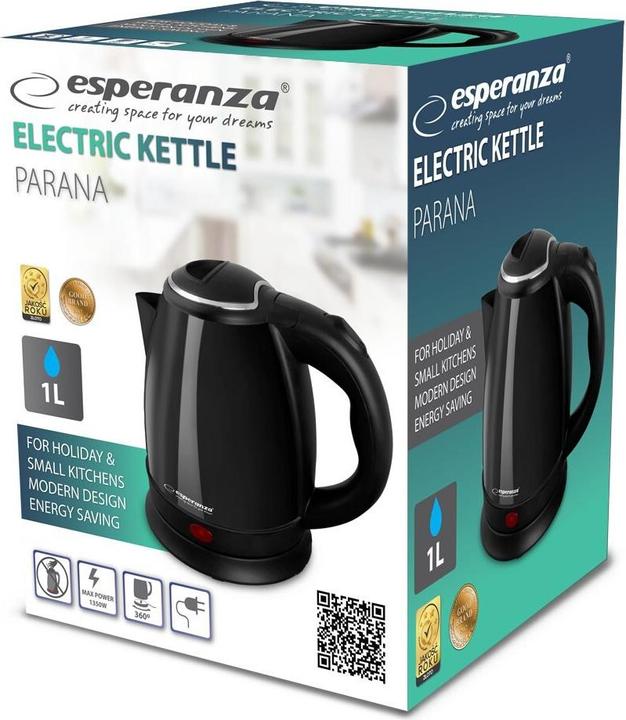 Actual product image Esperanza EKK128K Kettle 1 L Black 1350W (1 l)