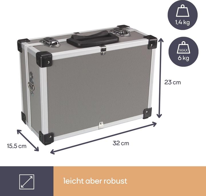 Image du produit Velleman VALISE À OUTILS EN ALUMINIUM - 320 x 230 x 155 mm - GRIS (1 pièces)