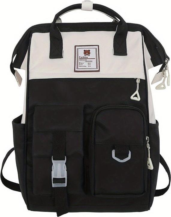 Actual product image Only-Bags.Store Style school backpack, large capacity colorblock daily use school backpack
