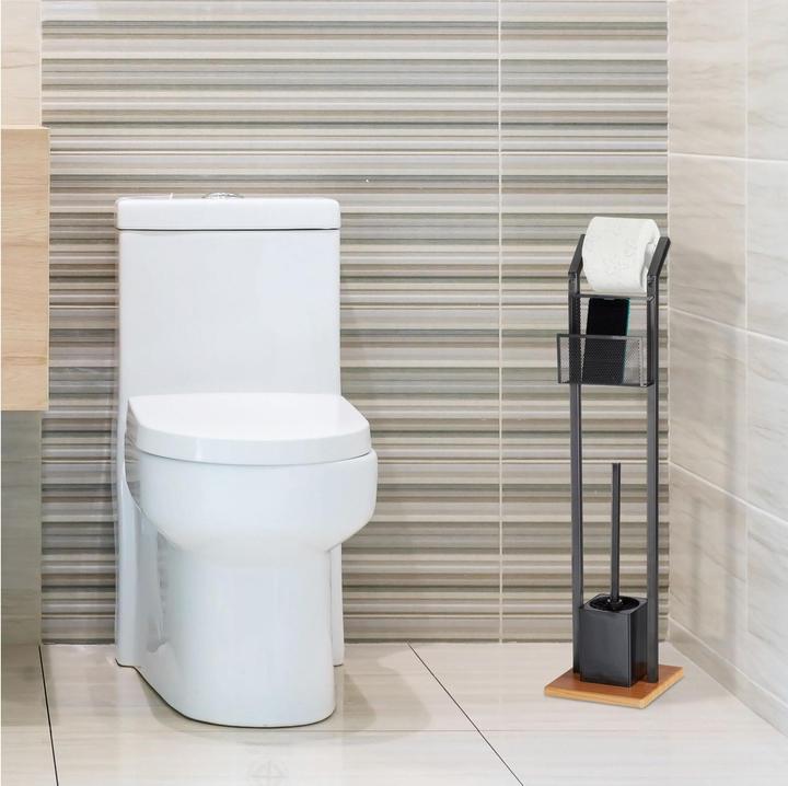 Image du produit Relaxdays Ensemble WC avec étagère, noir