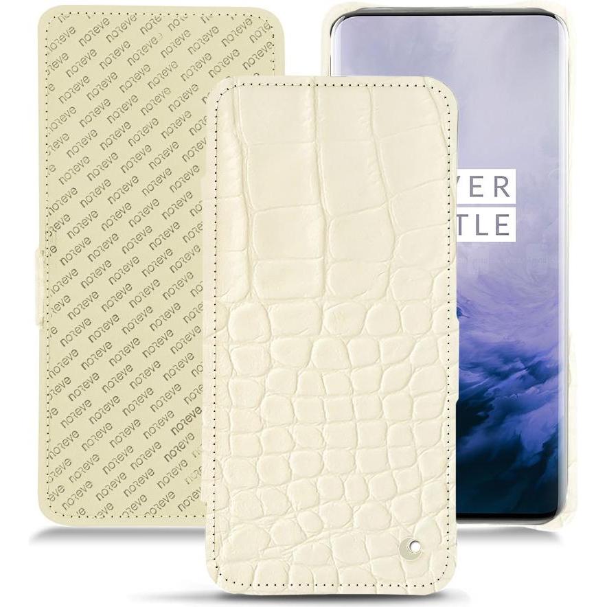 Noreve Lederschutzhülle horizontal (OnePlus 7 Pro), Smartphone Hülle, Weiss